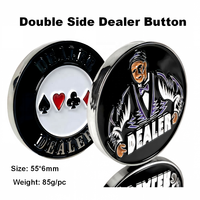 Botón de Póker Personalizado de Metal de 55 mm, Doble Cara, Protector de Cartas de Casino, Grabado de Logotipo OEM para Proveedores de Póker en Salas de Juego Domésticas