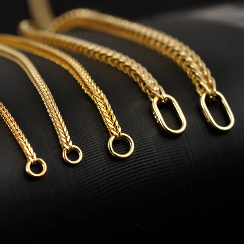 18K kaplama altın zincir, takı yapımı için özel altın kaplama zincir rulo ince