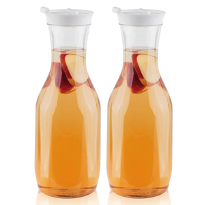 32oz rõ ràng nước nhựa bình carafes với Flip Top trắng có nắp đậy Heavy Duty nước giải khát bình Jug cho nước trái cây hoặc cà phê đá - Product Image 1