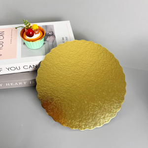Plateau rond pour gâteau en papier métallisé à bord festonné, qualité alimentaire commerciale - Product Image 5