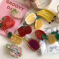 Pinces à cheveux personnalisées pour femmes et filles, pinces à cheveux mignonnes en forme de fruits, banane, durian, cerise, acétate, accessoires de cheveux amusants