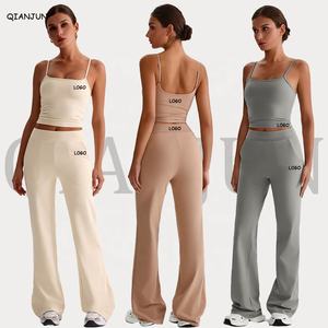 <span class=keywords><strong>Abbigliamento</strong></span> sportivo all'ingrosso <span class=keywords><strong>abbigliamento</strong></span> Yoga Gym Fitness atletico Activewear accartoccia Leggings gilet reggiseno set allenamento per le donne - Product Image 1