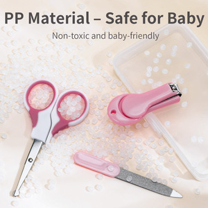Kit de toilettage pour bébé de haute qualité, 3 pièces, kit de soin des ongles avec ciseaux, étui <span class=keywords><strong>en</strong></span> plastique pour manucure et pédicure, ensemble cadeau parfait pour bébé - Product Image 2