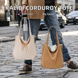 <strong>KALIDI</strong> FANCY FOREST Corduroy Tote <strong>Bag</strong> with Zipper for Women Two Packs Large Shoulder Hobo - Product Image 3