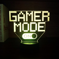 Lampada da Tavolo 3D Personalizzata per Sala Giochi, Decorazione per Stanza da Gaming, Luci Notturne con Icone di Gioco, Lampada LED 30 Ecologica in Acrilico 80