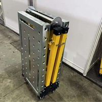 Plateforme de travail réglable haute résistance |   Échelle d'échafaudage pliable en acier, capacité de charge 250 kg |   Pliage industriel portable