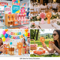 Lot en gros d'ensembles cadeaux d'été : mini ventilateur portable, tasse en verre, serviette, ensemble de mariage, logo personnalisé, prix d'usine, pour la plage, les voyages et l'usage quotidien