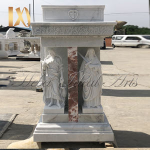 En Marbre sculpté à la main Autel D'église Chaire Religieuse avec Statue - Product Image 4
