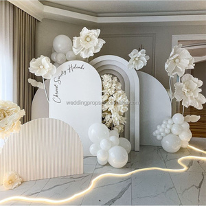 Ensemble de panneaux de fond carrés <span class=keywords><strong>en</strong></span> PVC blanc mat, personnalisables avec nom, pour baby shower, mariage, scène, événement, décoration, arrière-plan de photomaton - Product Image 2