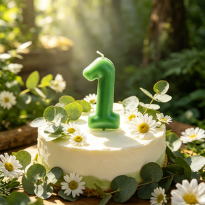 Candela Party Love Numero 1 Verde 6cm Candele di Compleanno adatte a persone sensibili - Product Image 5