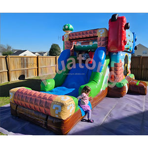 מתנפח מסחרי של חברת Huatong Pvc בצורת דמות מצוירת עם מגלשה, טירת קפיצה מתנפחת למסיבות ילדים - Product Image 5