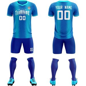 Camiseta de Fútbol Personalizada con Nombre del Equipo, Número y Logotipo, Cuello en V, Absorbe la Humedad, Uniforme Unisex para Adultos - Product Image 1