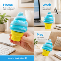 Jouet Squishy Cône de Crème EVA Réaliste à Rebond Lent, Jouet Sensoriel Anti-Stress pour Enfants et Adultes, Boîte Colorée, Soulagement de l'Anxiété, Aucun avis pour le moment