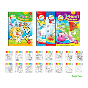 KEYBABY Cahier de coloriage éducatif pour enfants, alphabet, chiffres, apprentissage précoce, <span class=keywords><strong>livre</strong></span> de dessin à l'aquarelle - Product Image 5