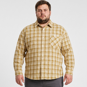 Plus Size Grote Dikke Mannen Geruite Overhemd Casual Button Down Katoen Ademend Ontspannen Pasvorm Lange Mouw 6XL 7XL 8XL 9XL 10XL - Product Image 1