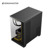 Casing PC Gaming ZeroMaster ATX Mid Tower Kaca Temper Panoramic, Chassis Komputer dengan Kipas RGB USB 3.0, Grosir Pabrik OEM