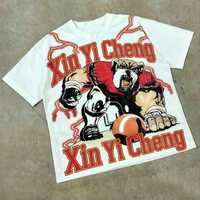 T-shirt Hip Hop Vintage en Gros, Col Rond, Délavé à l'Acide, Coton Lourd 100%, Impression DTG, Coupe Classique, Longueur Standard, Motif Graphique