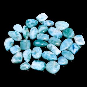 Pierres précieuses naturelles Gemkora Larimar bleues 50 carats, formes variées, polies pour la fabrication de bijoux, pierres brutes pour le DIY et le wire wrapping - Product Image 2