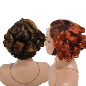 Promotion Letsfly : Perruques courtes grises en cheveux humains, 10 pouces, avec closure en dentelle 5x5 de 260 grammes, vente en gros à 47$ - Product Image 1