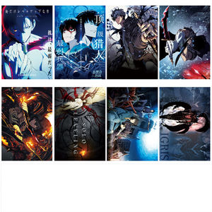 Vente en gros 8 pièces/ensemble 42*29CM <span class=keywords><strong>Solo</strong></span> nivellement chanté Jin Woo Yoo Jin Ho <span class=keywords><strong>Manga</strong></span> dessin animé Anime papier affiche - Product Image 1