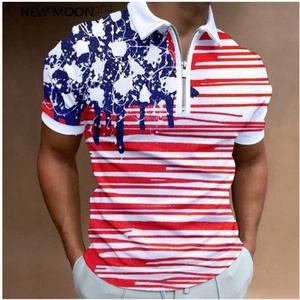 เสื้อโปโลแบบมีซิปและกิจกรรมกลางแจ้ง - ดีไซน์พิมพ์ลาย 3 มิติ สวมใส่สบาย มีสไตล์ และใช้งานได้หลากหลาย เสื้อกีฬา โพลีเอสเตอร์/สแปนเด็กซ์ - Product Image 5