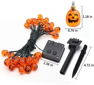 Solar Pumpkin <strong>String</strong> <strong>Lights</strong> Waterproof <strong>Halloween</strong> Christmas Decoration <strong>String</strong> <strong>Lights</strong> 30 <strong>LED</strong> <strong>Lights</strong> for Outdoor Home Patio Garden - Product Image 2