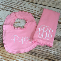 Ensemble de vêtements pour nouveau-né en coton 100% blanc avec monogramme, bavoir à volants pour bébé fille, bavoirs pour nourrissons 2026
