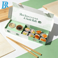 Boîte à sushi jetable personnalisée avec compartiment à sauce, qualité alimentaire, pour emporter, pour restaurant.