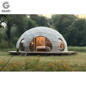 Comfortable easy setup hotel summer airconditioning glamping supplier camping geodesic dome tent in united kingdom