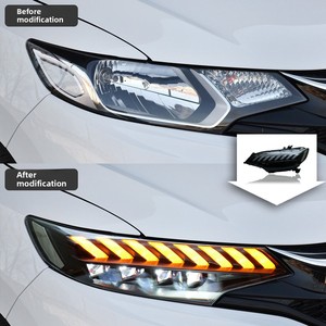 ไฟหน้า 12V สำหรับ Fit 2014-2020 GK5 ชุดไฟหน้าดัดแปลงแบบ Audi LED พร้อมไฟเลี้ยวแบบ Streamer - Product Image 2