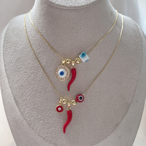 Màu xanh mắt & ớt quyến rũ Mặt dây chuyền vòng cổ Thổ Nhĩ Kỳ mắt amulet handmade trang sức vòng cổ của phụ nữ may mắn của món quà - Product Image 1