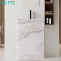 HZX Marbre travertin italien gris argenté de qualité supérieure pour meuble-lavabo de salle de bain avec vasque autoportante moderne