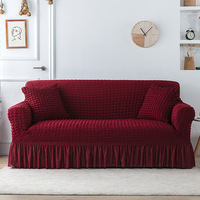 Housse de fauteuil et de canapé avec jupe, durable, lavable, très extensible, protection universelle pour meubles