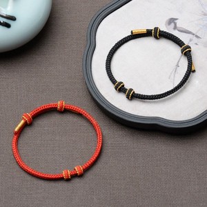 Bracelets en cordon tressé faits à la main avec fermeture à nœuds ajustables, <span class=keywords><strong>bracelet</strong></span> porte-bonheur multicolore rouge, noir, vert, bleu en corde. - Product Image 2