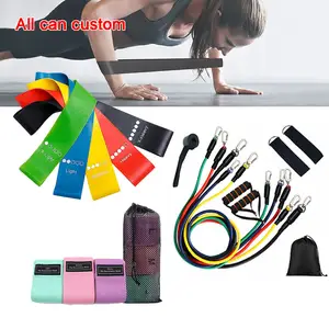 Custom Logo Fitness Workout Resistance Bands Anti Slip / Hip Elastic Exercise Resistance Bands Set