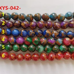 8mm Lake Blue Cloisonne Loose Stone Beads for Jewelry Making