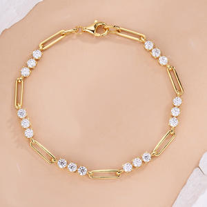 Pulsera de Moda Hip Hop con Perlas de Imitación y Moissanita de Corte Brillante, Engaste de Garra, Certificada para Uso Unisex en Fiestas - Product Image 5