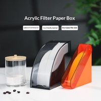 Support de filtre à café pour bar à café, boîte de rangement en acrylique pour filtres en papier, design minimaliste en forme d'éventail, anti-poussière et anti-humidité