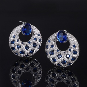 Fashion Jewelry Eco-friendly Copper Micro Pave 8*10mm Multicolor Zircon Geometric Bohemian Korean Wholesale <b>Earrings</b> Bulk Retail - Product Image 4