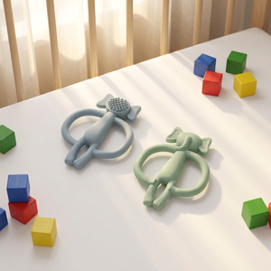 2 Stück Silikon-Beißringe für Babys, BPA-frei, weiche Beißringe-<span class=keywords><strong>Set</strong></span> für Jungen und Mädchen von 0-24 Monaten - Product Image 3