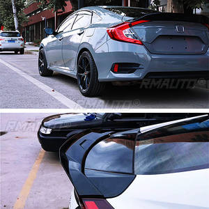 Aileron de coffre arrière pour Honda Civic 10ème génération Sedan 4 portes 2016 17 18 19, accessoires de style carbone noir - Product Image 4