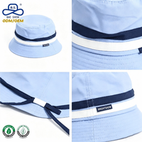 Chapeau Bob Décontracté et Tendance en Tissu Léger et Respirant avec Bande Rayée et Étiquette Tissée Personnalisée pour Toutes les Saisons