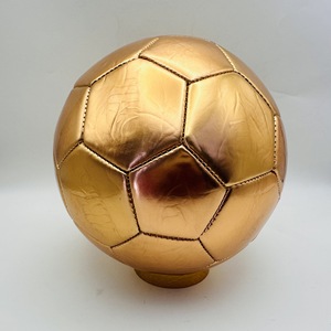 Ballon <span class=keywords><strong>de</strong></span> football en cuir PU <span class=keywords><strong>de</strong></span> haute qualité, doré, épaissi, imprimé sur mesure, taille 5, pour extérieur et intérieur, cousu, pour matchs, entraînement, <span class=keywords><strong>cadeau</strong></span> - Product Image 4