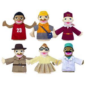 Personalizado suave <span class=keywords><strong>bombero</strong></span> policía personaje mano calcetines marioneta <span class=keywords><strong>de</strong></span> peluche bebé educación mano marionetas juguetes para niños - Product Image 2