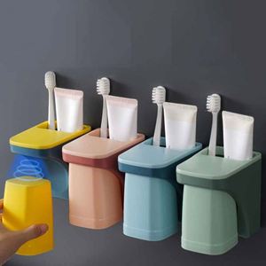 Accessories Magnetic Toothpaste Dispenser <b>Holder</b> <b>Toothbrush</b> <b>Wall</b> Bathroom Tools Set - Product Image 2