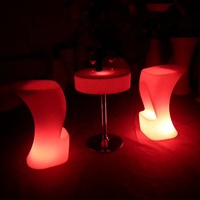 Meubles d'éclairage à LED modernes Hotsale Ensemble table à thé et chaises lumineuses pour bar et parc Design élégant en plastique