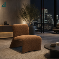 Fauteuil d'appoint moderne aspect lin, sans accoudoirs, stable, pour bureau, salon, zone de réception, mobilier de hall d'hôtel