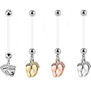 Babyfeet Bioplastic ombelico <span class=keywords><strong>pancia</strong></span> <span class=keywords><strong>Piercing</strong></span> anelli per le donne del corpo di nozze gioielli stile religioso ortodosso all'ingrosso - Product Image 1