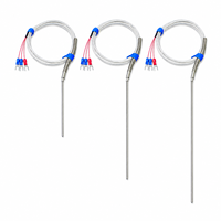 Sensor de Temperatura RTD PT100, Sonda Blindada de Acero Inoxidable de 3 Cables para Medición de Temperatura en Calderas Industriales, Hornos y Tuberías
