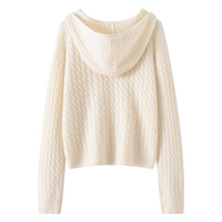 Pull en cachemire personnalisé à capuche torsadé pour femme, collection automne-hiver, pull simple à manches longues, chemise de base